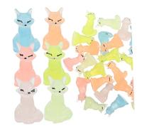 SEWOART 30pcs Mini Luminous Fox Figurines Glow the Dark Miniature Animal Decorations for Fairy Gardens Dollhouse Aquarium DIY Desktop Ornaments for Party Favors and Birthday Gifts