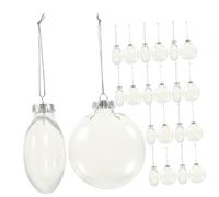 SEWOART 36pcs Christmas Baubles White Transparent Flat Balls Xmas Tree Hanging Ornaments Decorative Christmas Balls