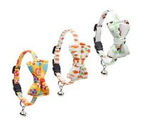 SEWOART 3pcs Adjustable Pet Bowtie Collar Set for Cats Easter Bunny Design with Bell Comfortable Durable Cat Neck Decor for All