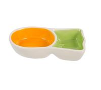 SEWOART 3pcs Ceramic Carrot-shaped Hamster Feeder for Small Pets Guinea Pig Bowl and Easy to Clean Pet Supply
