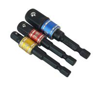 SEWOART 3Pcs Chrome Impact Socket Adapter Set Power Tool Extension Bits for Electric Screwdrivers Durable Socket Bit Adapters for Hard to Reach Spaces Spring Loaded Ball Lock Design