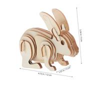SEWOART 3pcs DIY Wooden Rabbit Puzzle Model for Adults Animal Craft Kit for Coloring and Painting Educational Brain Teaser Enhancing Fine Motor Skills and Creativity