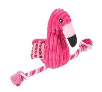SEWOART 3pcs Dog Squeaky Toy Flamingo Design Soft Teething Toy Pet Interactive Stuffed for Indoor Fun