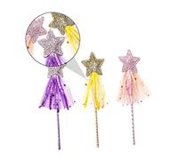 SEWOART 3pcs Fairy Star Design Birthday and Halloween Cat Teaser Toys for Girls Made from Sequins and Gauze for Parties and Festivals