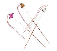 SEWOART 3pcs Halloween Themed Interactive Teaser for Cats Engaging Pet Training Toys Ghost Bat and Pumpkin Designs Safe and Kitten Playset
