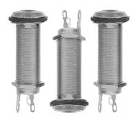 SEWOART 3pcs Long Threaded Mono Guitar Output Jack Socket with 3 Pins for Electric and Bass Guitar, Metal Cylinder Design, Silver Colour, Ergonomic Fit Reducing Signal Loss