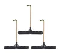 SEWOART 3pcs Professional Shoelace Pullers Shoelace Tools Black Plastic and Iron Handles Keep Firm and Tight Easy to Carry Portable for Sports and Outdoor Activities
