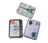 SEWOART 3pcs Tinplate Storage Boxes Portable Rectangular Sundries Containers with Creative Vintage Sealed Design for Jewelry Tobacco Rolling and Item Organization