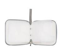 SEWOART 40 Capacity CD Storage Case with Portable Shock Prevention Design, White Plastic and Pp Material, Zipper Dvd Organizer Pouch for Car and Travel Disc Protection