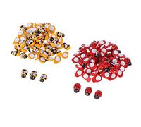 SEWOART 400pcs Mini Self Adhesive Ladybug and Bee Ornaments Detailed Craft Embellishments for DIY Handmade Decorations Durable Tiny Insect Stickers for Scrapbook Cake Decor and Landscape