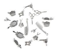 SEWOART 40Pcs DIY Jewelry Pendant Charms Set, Antique Silver Mixed Alloy Mirror Comb Scissors Pendants for Handmade Craft Accessories, for Jewelry Making and Crafting