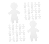 SEWOART 40pcs White Blank Paper Doll Shapes for DIY Craft Art Projects Unpainted Cardboard Cutouts for Preschoolers Classroom Decoration and Educational Activities