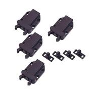 SEWOART 4pcs Brown Abs Cupboard Latch with Automatic Spring Catch, Easy to Use Magnetic Push to Open Touch Catch Latch for Drawer and Appliance Door