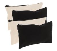 SEWOART 4pcs Canvas Storage Bag Zipper Pouch Portable Blank DIY Graffiti Art Supply Carrier Bags for Pencil Case Bulk Storage Supplies