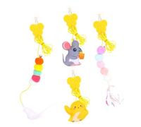 SEWOART 4pcs Cat Felt Toy Cat Exercise Toy Self-play Teasers Teasing Toys for Cat Toy Kitten Cat Mice Toys Kitten Teaser Toy Self-play Teasing Hangings Cat Toy Funny Teasing Hangings Rope