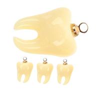 SEWOART 4pcs Deciduous Tooth Pendant Cute Resin Teeth Charms for Diy Jewelry Earrings Fake Badge for Craft Projects