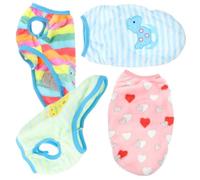 SEWOART 4pcs Flannel Pet Vest for Small Dogs Warm Adorable Costumes for Parties Lightweight Dog Clothes Heart Caterpillar Horse and