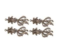 SEWOART 4pcs Little Goldfish Keychain Pendant Brass Craft Keyring Charm for Diy Lucky Charm Decor