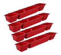 SEWOART 4pcs Multi-compartment Hanging Plastic Livestock Feeder Trough for Chickens and Goats with Space-saving Design, Easy to Disassemble and Wash, for Confined Spaces and Farm Goat