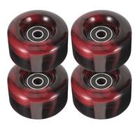 SEWOART 4pcs Roller Skate Wheels Replacement Skateboard Wheel with Bearings Pu 82a Red Black Mixed Colour for Quad Roller Skates Random Color