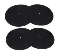 SEWOART 4pcs Turntable Mat for Vinyl Records Anti-static Felt Record Pad Anti-vibration Turntable Platter Protective Slipmat Black