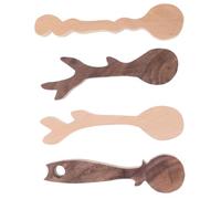 SEWOART 4pcs Unfinished Wooden Spoon Blanks DIY Craft Wood Spoons for Beginners and Enthusiasts Semi-Finished Whittling Wood Moulds Efficient Woodcarving Kit