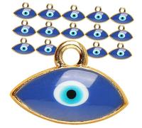 SEWOART 50Pcs Evil Eye Charms Alloy Pendants for DIY Jewelry Making Versatile Pendant Beads for Necklace Bracelet Keychain and Handbag Decoration