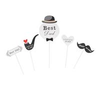 SEWOART 50pcs Father's Day Cake Decor Toppers Paper Cupcake Picks Reusable Creative Cake Decoration for Party Decoration and Father's Day Celebration