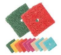 SEWOART 50pcs Natural Loofah Chewing for Small Pets Molar Treats for Guinea Pigs Hamsters Rabbits Safe Stress Relief Chew to Promote Dental Health and Playful Activity Random Color