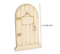 SEWOART 50pcs Unpainted Wooden Fairy Doors Craft Pieces for DIY Decoration Premium Wood Cutouts Khaki Plaque Ornaments for Garden Home and