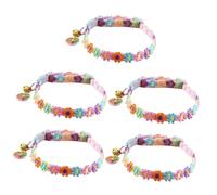 SEWOART 5pcs Elegant Lace Flower Design Cat Collar for Girls Adjustable Kitten Collar Bow Festive Pet for Cats