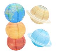 SEWOART 5Pcs Outer Space Paper Lanterns Solar System Planets Decorations for Birthday Party Nursery Hanging Decor Lanterns for Space and Astronaut Theme Events