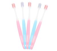 SEWOART 5Pcs Portable Toothbrush Soft Bristle Tooth Brushes for Gentle Cleaning Compact Design for Optimal Access to Hard to Reach Areas for Household Use
