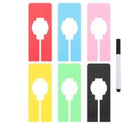 SEWOART 5pcs Reusable Plastic Closet Dividers with Marker Pen for Hanging Clothes, Rectangular Wardrobe Size Labels with Smooth Surface, Universal Fit for Shared Closet Management