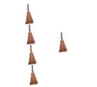 SEWOART 5pcs Small Palm Fiber Broom Handmade Cleaning Brush Stiff Dust Brush for Home Office Kitchen