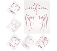SEWOART 6 Sheets Face Jewels Face Sticker Crystal Gems Sticker Peel and Stick No Glue Needed Resin Paper Halloween for Adults