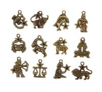 SEWOART 60pcs Retro Alloy Zodiac Pendants DIY Jewelry Accessories for Necklace Bracelet Making Twelve Constellation Charms for Women Crafting and