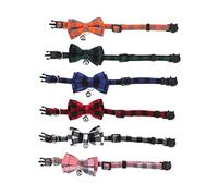SEWOART 6pcs Bow Tie Collar with Bell for Cats Small Animals Decorative Neck Belts