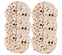 SEWOART 6pcs Budgie Toy Safe Natural Bird Chew Ball for Parrots Rabbits Hamsters Chinchillas Guinea Pigs Shredding Chewing Toy