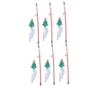 SEWOART 6pcs Christmas Themed Cat Teaser Wands Interactive Pet Cat Toys for Training Christmas Tree Design Engaging Playtime