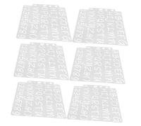 SEWOART 6pcs Durable Plastic Stencils Alphabet and Number Templates for Spray Paint Crafting Reusable Hollow Design for Precise Lettering and Numbering for Artists and DIY Projects