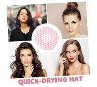 SEWOART 6pcs Reusable Peva Shower Caps for Women Elastic Bath Caps with Cute Dot Print Comfortable Large Hair Protection for Bathing and Hair Treatments Pink Blue Green