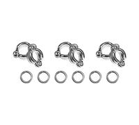 SEWOART 6Pcs U-Shaped Parrot Foot Rings Stainless Steel Bird Ankle Accessories for Training and Outdoor Use