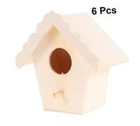 SEWOART 6pcs Wooden House Diy Painting Nest Canary Nest Craft for Boys and Girls Educational Toys