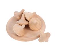 SEWOART 6pcs Wooden Spinning Tops for Montessori DIY Craft for Artistic Creativity and Strategic Thinking Portable Indoor Game for Family Interaction and Competitive Fun