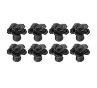 SEWOART 8Pcs Black Ceramic Rose Cabinet Handles, Single Hole Drawer Pull Knobs for Cupboards and Furniture, Modern Rustic Style Door and Cabinet Hardware