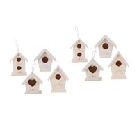 SEWOART 8pcs Creative Wooden Bird Nest Charming Garden Decoration Heart Shape Double Layer Single Layer Lace Design for Home Adornment -landscape Photography Props