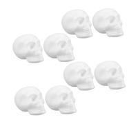 SEWOART 8pcs Foam Skull Heads White DIY Painting Halloween Hanging Ornaments Multipurpose Lightweight Skull Decoration for Party Supplies Family Craft Activities