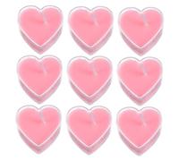 SEWOART 9Pcs Heart Shaped Scented Tea Light Candles Pink Rose Fragrance Romantic Aromatherapy Wax Lights for Valentines Day Proposal Wedding Party Decoration