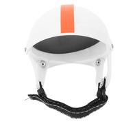 SEWOART Adjustable Dog Helmet for Small Pets with Ear Holes Impact-resistant Abs Motorcycle and Bike Safety Headgear for Puppies Cats Outdoor Riding and Travel White Orange S